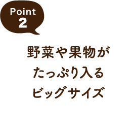 Point2 野菜や果物がたっぷり入るビッグサイズ